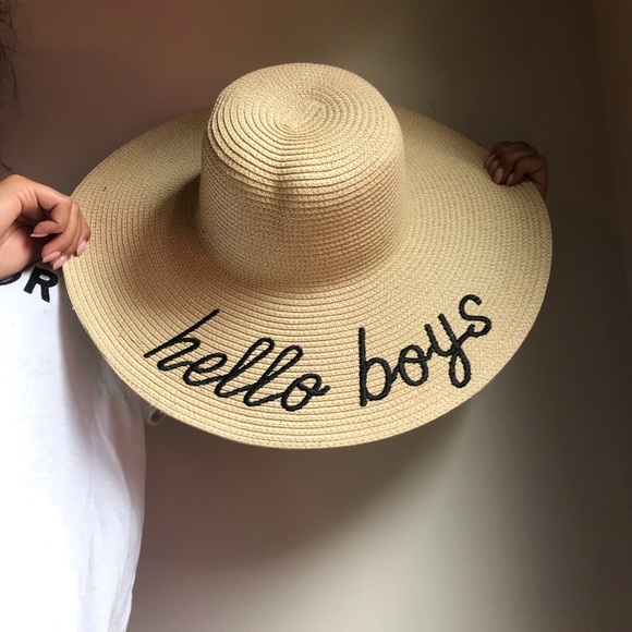 “Hello Boys” Summer Straw Hat - Picture 3 of 5